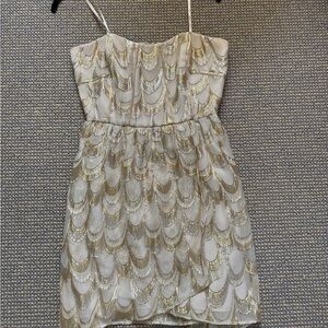 Elegant Gold and Cream Kids Dress